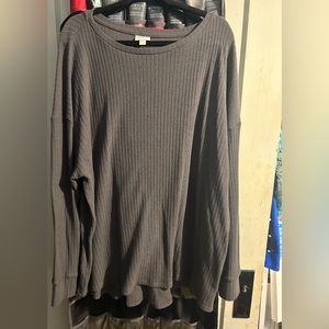 LuLaRoe Gray Ribbed Top